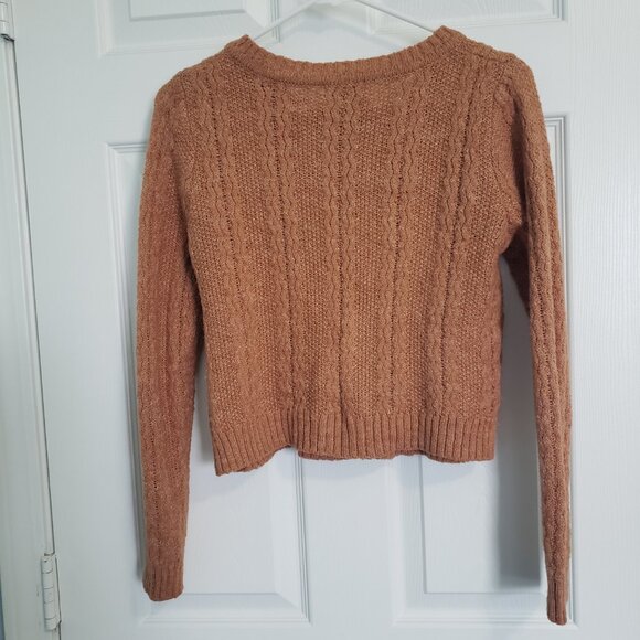 Dress Forum Los Angeles Cable Knit Cardigan Size S Button Up Light Demure SOFT - Picture 2 of 8